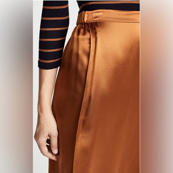 Vince silk drape skirt in copper XS - Picture 4 of 11